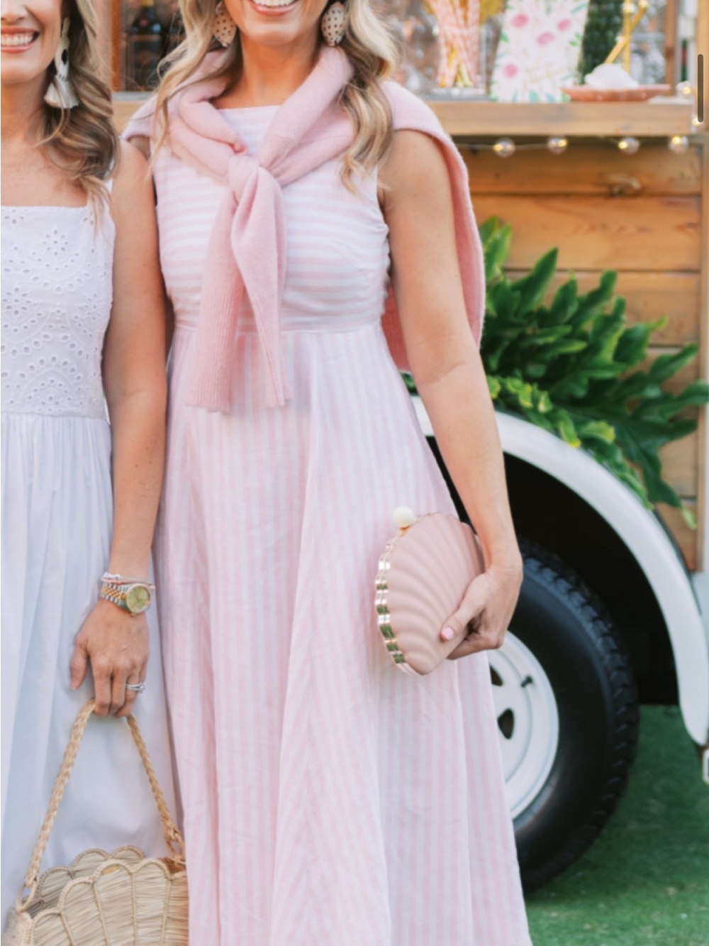 Vineyard vines Palm beach lately Women’s Pink Striped Sleeveless Maxi Dress